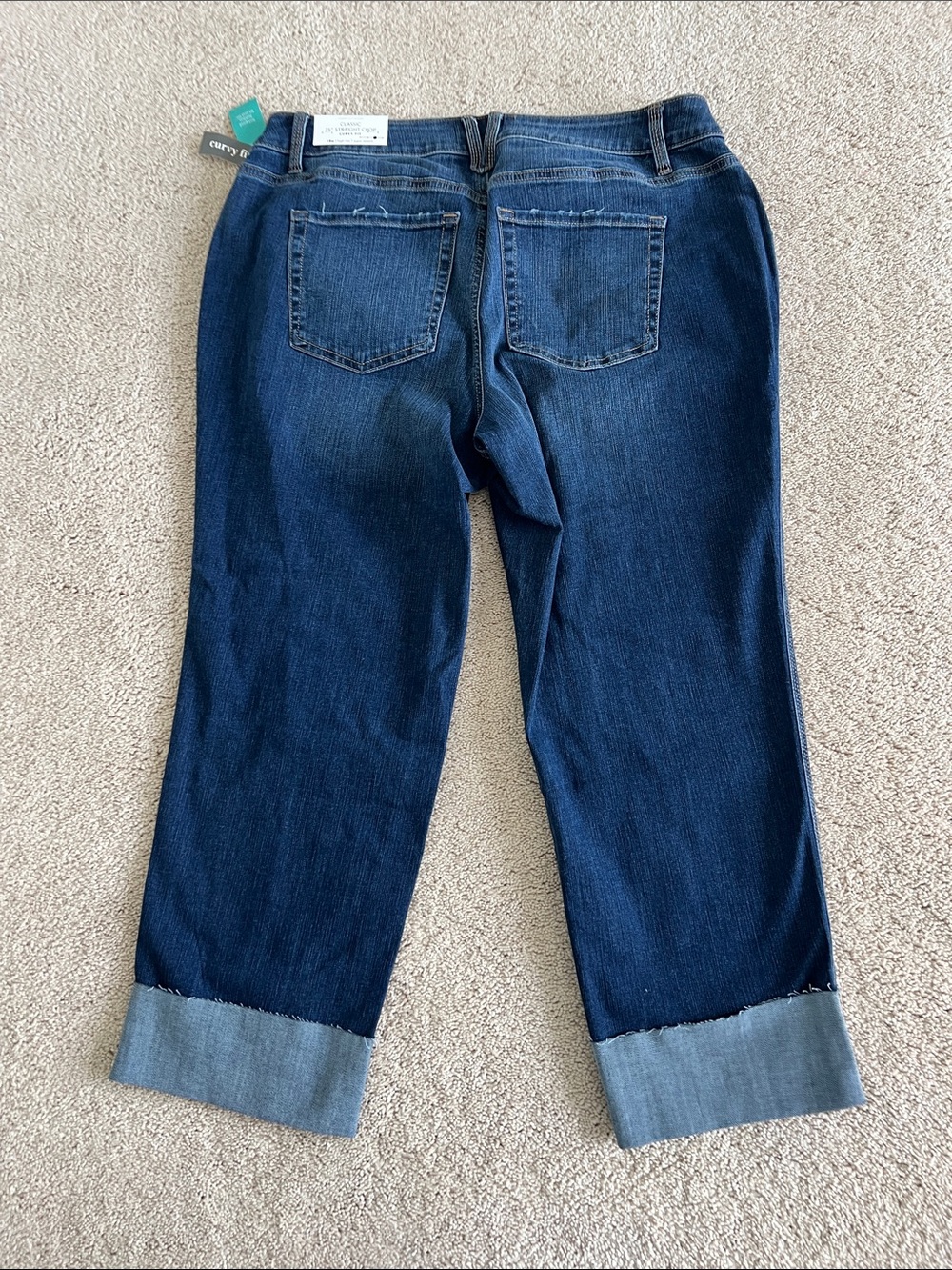 Maurices Cropped Cuffed Jeans 14W High Rise Super Stretch Curvy Fit - Picture 2 of 8